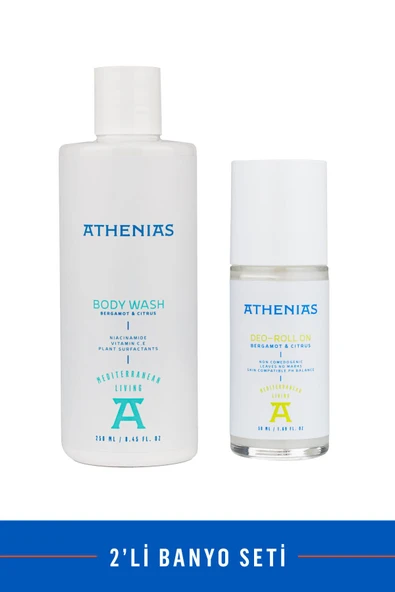 ATHENİAS 2'li Banyo Seti Body Wash +Deo Roll On