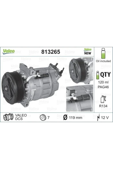 Valeo 813265 Klıma Kompresörü Trafıc Iı Iıı Master Iıı 1.6 Dcı 2.3 Dcı Latıtude 2.0 Dcı 11- Uyumlu ürün görseli 1