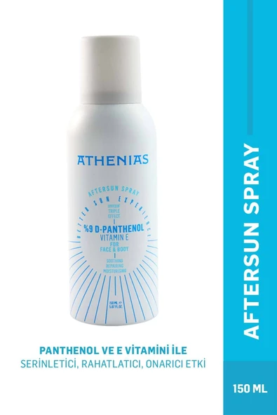 ATHENİAS Panthenol Spray 150 ml Güneş Sonrası E vitamini ve Aloe Vera Kızarıklık Karşıtı Aftersun