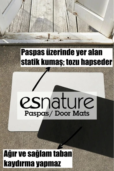 Esnature Sevimli Tembel Köpek Kahverengi Kapı Önü Paspası 45x70 Cm - 3