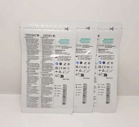 EVERYWAY Tens Elektrod Pedi 5x5 cm Kablolu 4lü Paket 3 Adet - 2