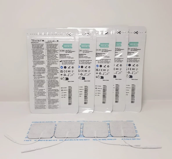 EVERWAY Tens Elektrod Pedi 5x5 cm Kablolu 4lü Paket 5 Adet