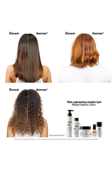 Loreal Professionnel Metal Detox İşlem Görmüş ve Yıpranmış Saçlar İçin Kırılma Karşıtı Koruyucu Maske 150 ml - 4