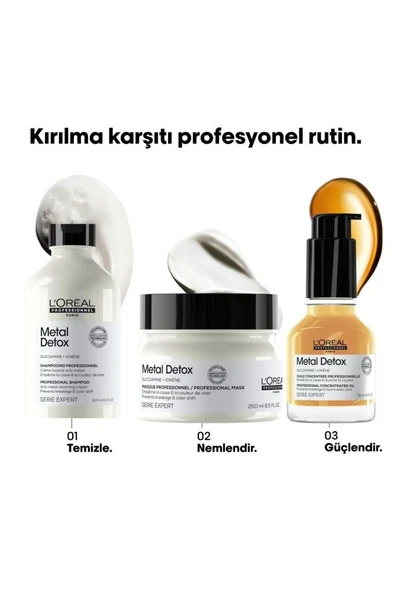 Loreal Professionnel Metal Detox İşlem Görmüş ve Yıpranmış Saçlar İçin Kırılma Karşıtı Koruyucu Maske 150 ml - 7