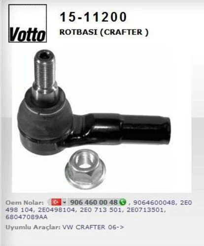 Votto 15 -11200 Rot Başı Sol Sağ Crafter 06- / Sprinter 06- ürün görseli