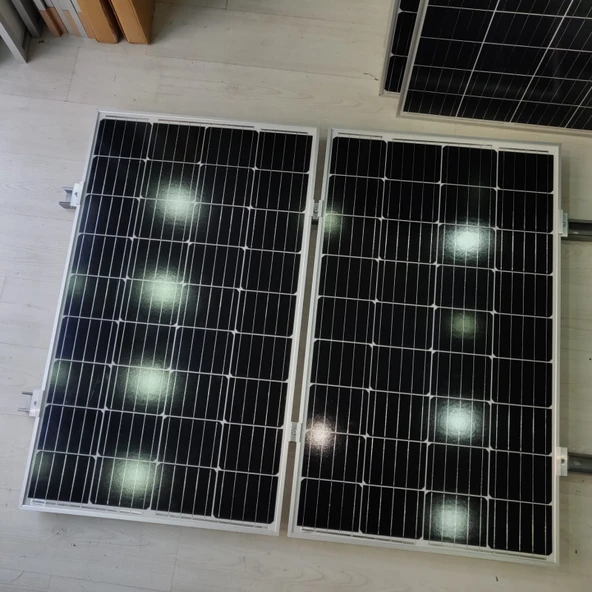 Güneş Paneli Montaj Aparatı 2 Panel İçin 2 Adet 220 cm Profil 6 Adet Klemp - Resim 3