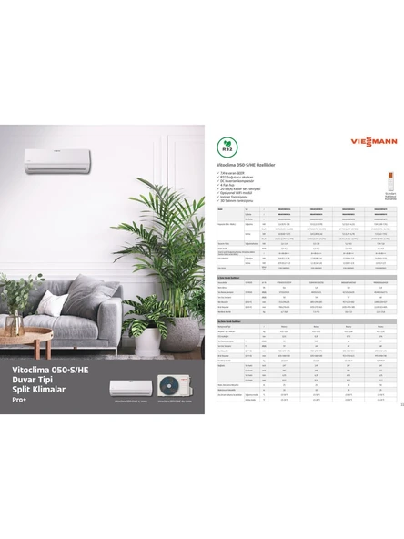 Viessmann Vitoclima 050-S/HE Pro Plus SWAA050MFA026 A++ 9000 BTU Inverter Duvar Tipi Klima - 3