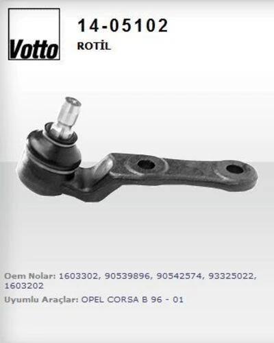 Votto 14 -5102 Rotil Corsa B 93-00 Corsa B 97- Combo 94-01 Tigra A 94-00 ürün görseli