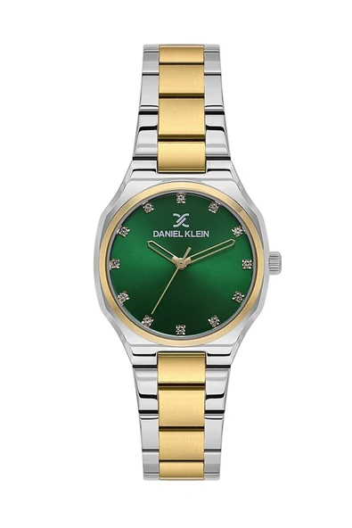 Gümüş-Gold Çelik Kordon,Yeşil,Su Geçirmez,Küçük,Taşlı Kadran, Klasik Kadın Kol Saati-1 ürün görseli 1
