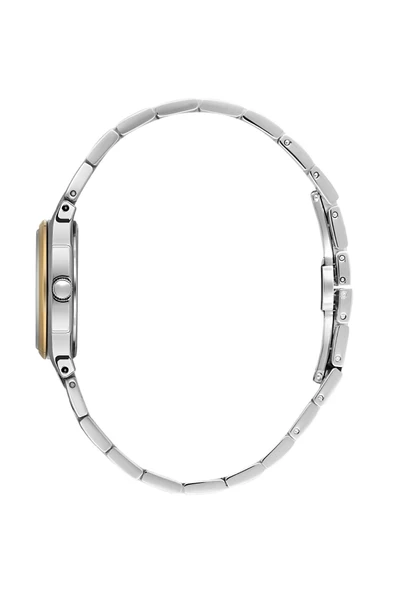 Gümüş-Gold Çelik Kordon,Yeşil,Su Geçirmez,Küçük,Taşlı Kadran, Klasik Kadın Kol Saati-1 - Resim 2