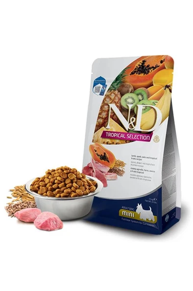 ND Düşük Tropical Selection Kuzu Etli ve Tropikal Meyveli Mini Irk Yetişkin Köpek Maması 5kg - 1