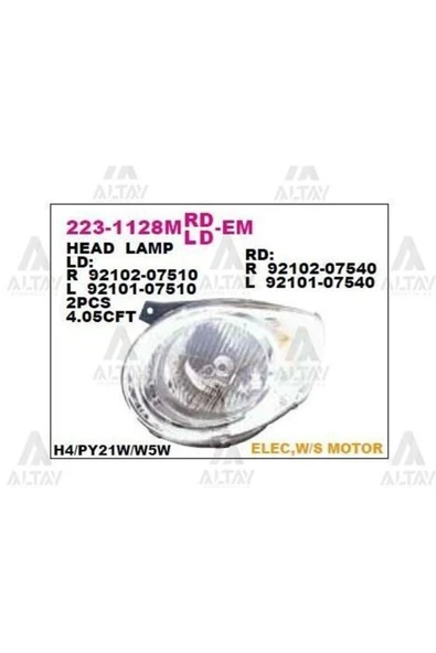 DEPO 2231128RMLDEM Ön Far Sağ Kia Picanto 08-10 ürün görseli 1