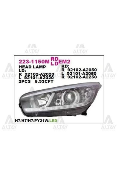 DEPO 2231150RMLDEM2 Ön Far Sağ Kia Ceed - Proceed 12- Ledli ürün görseli