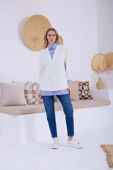 HIRKA GÖRÜNÜMLÜ DÜĞMELİ TUNİK