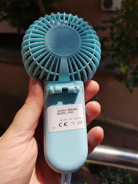 Brokoli Home Şarjli Mini El Fanı Masa Fanı Soğutucu Masa Üstü Vantilatör Usb Mavi Kendin Tasarla - 2