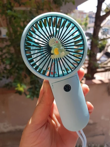 Brokoli Home Şarjli Mini El Fanı Masa Fanı Soğutucu Masa Üstü Vantilatör Usb Mavi Kendin Tasarla