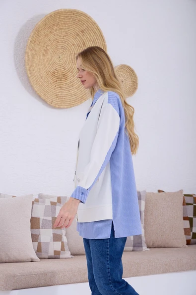 HIRKA GÖRÜNÜMLÜ DÜĞMELİ TUNİK - 3