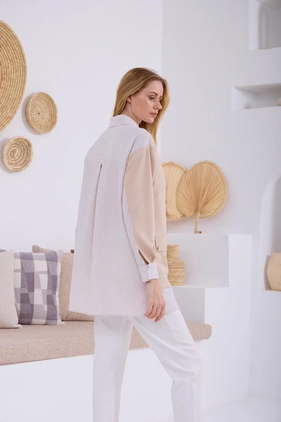 HIRKA GÖRÜNÜMLÜ DÜĞMELİ TUNİK - 6