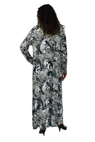 Kadın Uzun Kol Likralı Viskon Elbise BGL-ST04673 - Resim 11