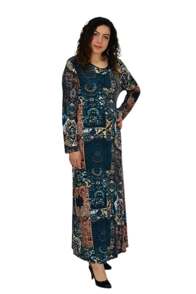 Kadın Uzun Kol Likralı Viskon Elbise BGL-ST04673 - Resim 7