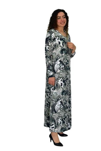 Kadın Uzun Kol Likralı Viskon Elbise BGL-ST04673 - Resim 5