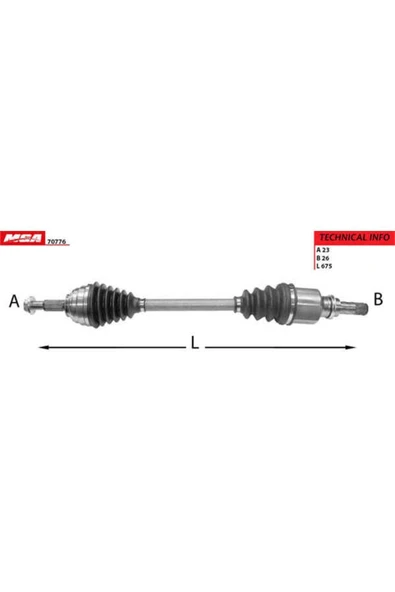 Mga 70776  Aks Sol Abssız Megane Iı 02-08 1.4 1.6 1.5 Dcı Segmanlı Uyumlu ürün görseli 1