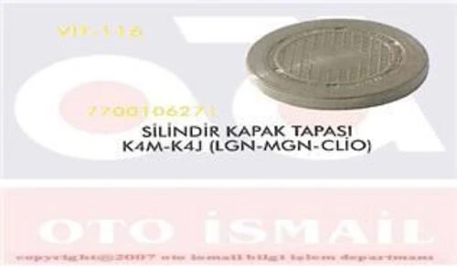 Vitesse 116  Silindir Kapak Tapası CLIO Kangoo Megane Laguna Fluence / Duster 1.4 16V K4J 1.6 16V K4M
