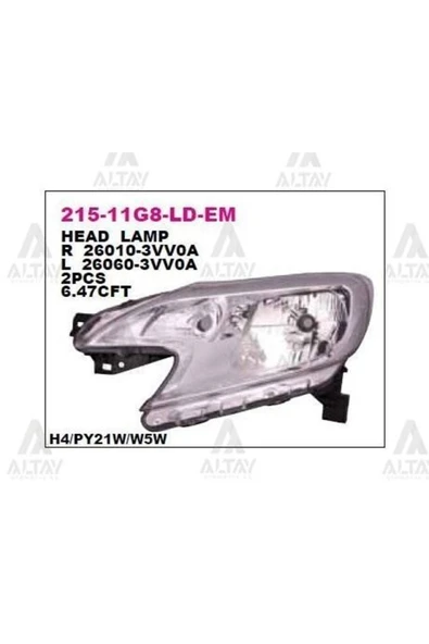 DEPO 21511G8LLDEM Ön Far Sol Nissan Note 13- - 1