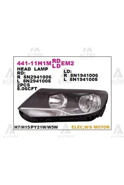 DEPO 44111H1LMLDEM2 Far Sol Komple Tiguan 11-