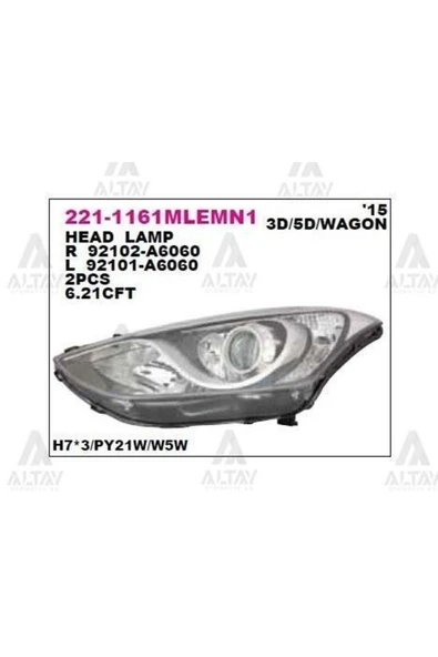 DEPO 2211161LMLEMN1 Ön Far Sol Hyundai I-30 15-