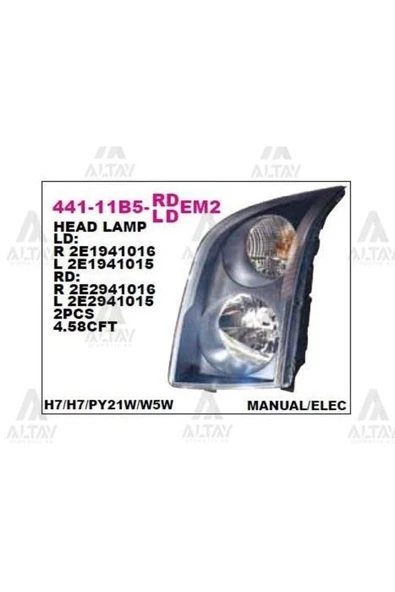 DEPO 44111B5LLDEM2 Far Sol - Sinyal Crafter 06- Elektrikli H7-h7
