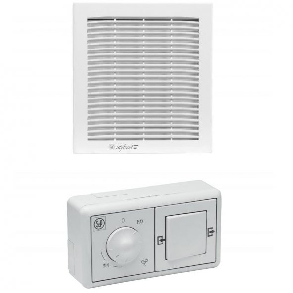 HV-230 A Hız Anahtarlı Duvar Pencere Montaj Panjurlu Kafesli Aksiyel Fan Çift Yönlü Çift Hızlı Soler Palau Stylvent AGMair Agm Havalandırma