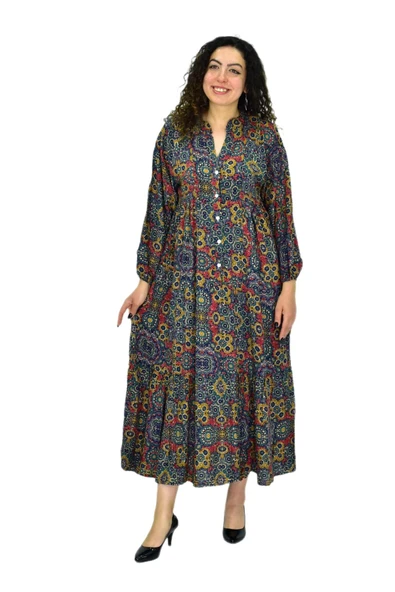 Kadın Empirme Uzun Kol Elbise BGL-ST04670 ürün görseli