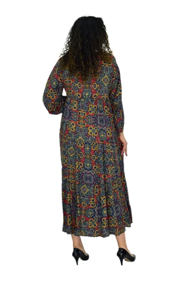 Kadın Empirme Uzun Kol Elbise BGL-ST04670 - Resim 8