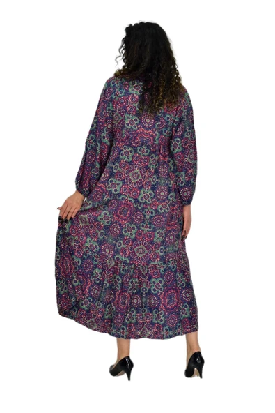 Kadın Empirme Uzun Kol Elbise BGL-ST04670 - Resim 9