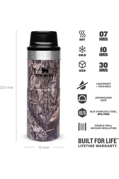 Stanley Klasik Trigger-action Termos Bardak 0.47 Lt 0,47 Lt - Mossy Oak - 7