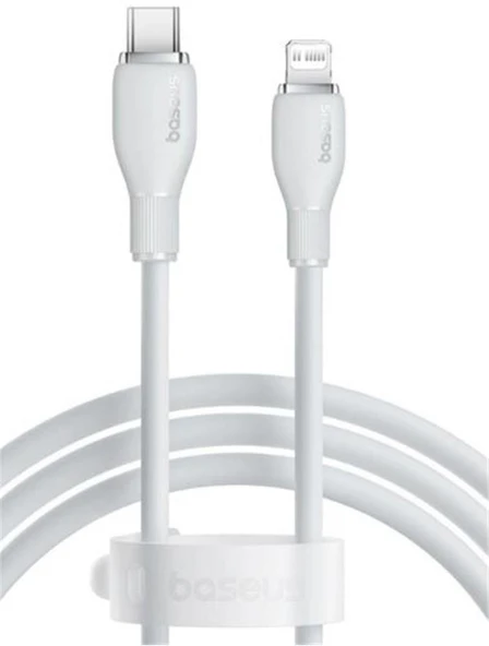 Baseus P10355701221-00 Pudding Hızlı Şarj Özellikli Type-C to Lightning 20W Kablo 1.2 M Beyaz ürün görseli