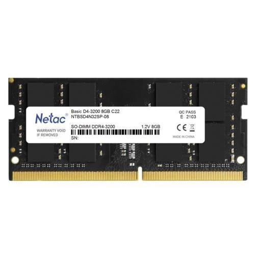 8GB Netac Basic NTB DDR4 3200MHz (NTBSD4N32SP-08) Notebook Ram