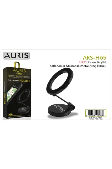 H65 Metal Araç İçi Telefon Tutucu – 180° Dönen Başlık ve Katlanabilir Mıknatıslı Tasarım