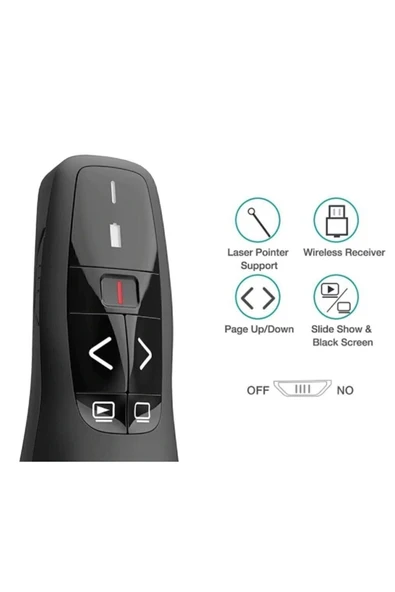 R400 2.4ghz Usb Kablosuz Lazer Pointer Power Point Uzaktan Kumanda Cihazı Orijinal - 3