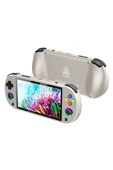 M22 Pro Retro Oyun Konsolu 5.0 ''IPS Ekran Dahili 20000+ Oyun Emülatörleri RGB LED Joystick