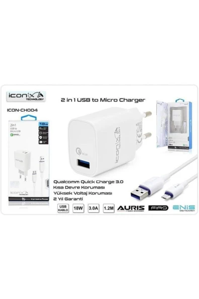 Iconix 2in1 Usb To Micro Usb Kablo