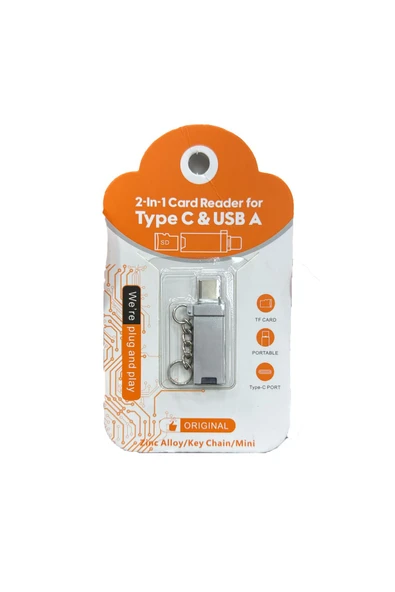 BİLİŞİM BURADA ZR967 TYPE-C USB 2İN1 CARD READER