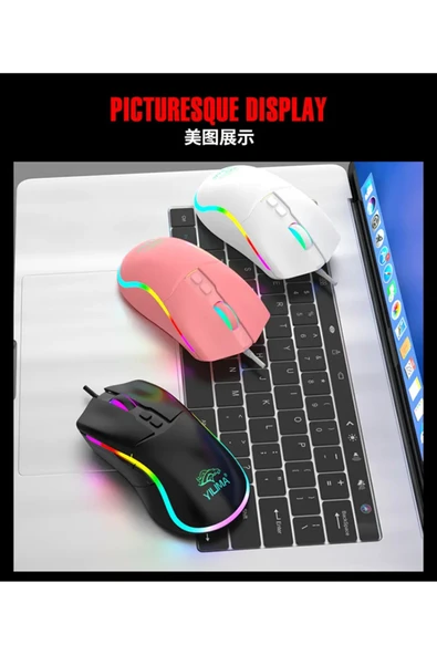 BİLİŞİM BURADA QS-301 PEMBE 7200 DPI OYUNCU MOUSE - 2