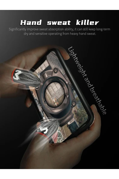 Memo E Spor PUBG Mobil Oyun Parmaklık Eldiveni Hassas Dokunma Karbon Fiber Kumaş 2 Adet 1 Çift - 4