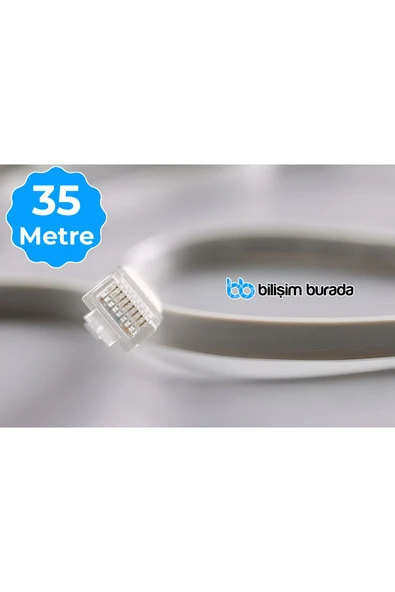 35 Metre 23 Awg Cat6 Bilgisayar, Modem ,IP Kamera Rj45 Ethernet Patch Network Data Internet Kablosu