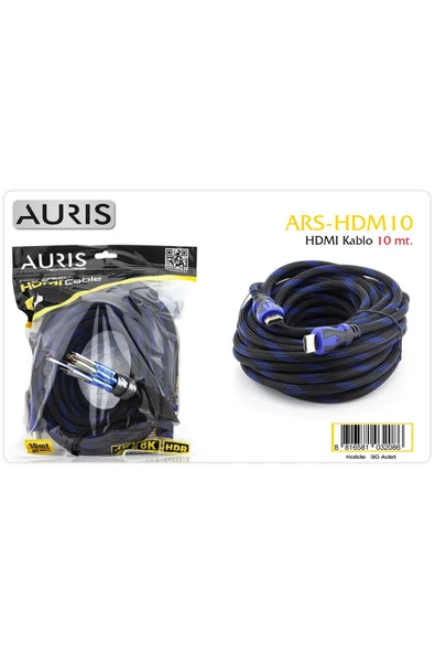 ARS-HDM10 10 mt Örgülü 8K HDR HDMI Kablo