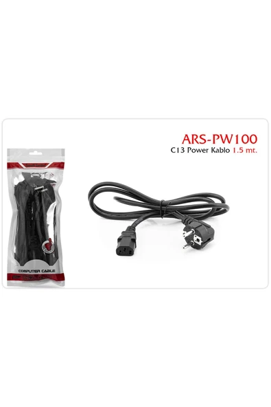 Bilişim Burada C12 Power Kablo 1.5m Bilgisayar, Monitör, Adaptör Uyumlu Güç Kablosu