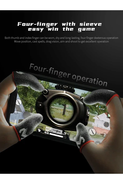 Memo E Spor PUBG Mobil Oyun Parmaklık Eldiveni Hassas Dokunma Karbon Fiber Kumaş 2 Adet 1 Çift - 6