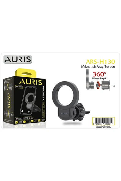 ARS-H130 360° Dönen Başlıklı Mıknatıslı Araç Telefon Tutucu